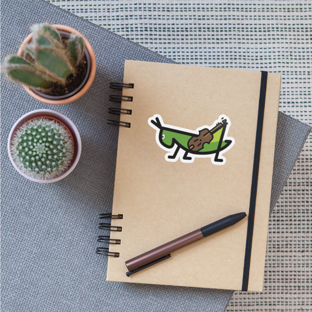 Emoji Expression: Fiddler Frankie Moji Character - Emoji.Express - white matte
