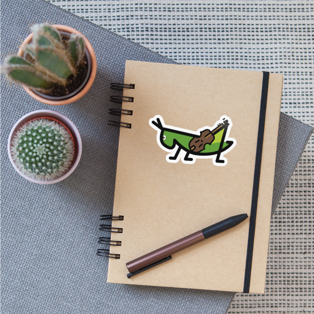 Emoji Expression: Fiddler Frankie Moji Character - Emoji.Express - white glossy