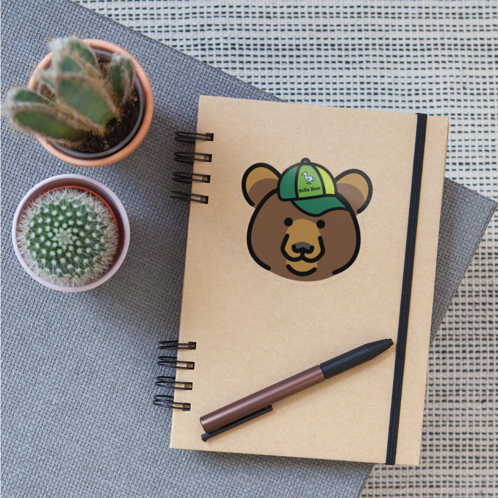 Emoji Expression: Bella Bear Moji Character - Emoji.Express - transparent glossy
