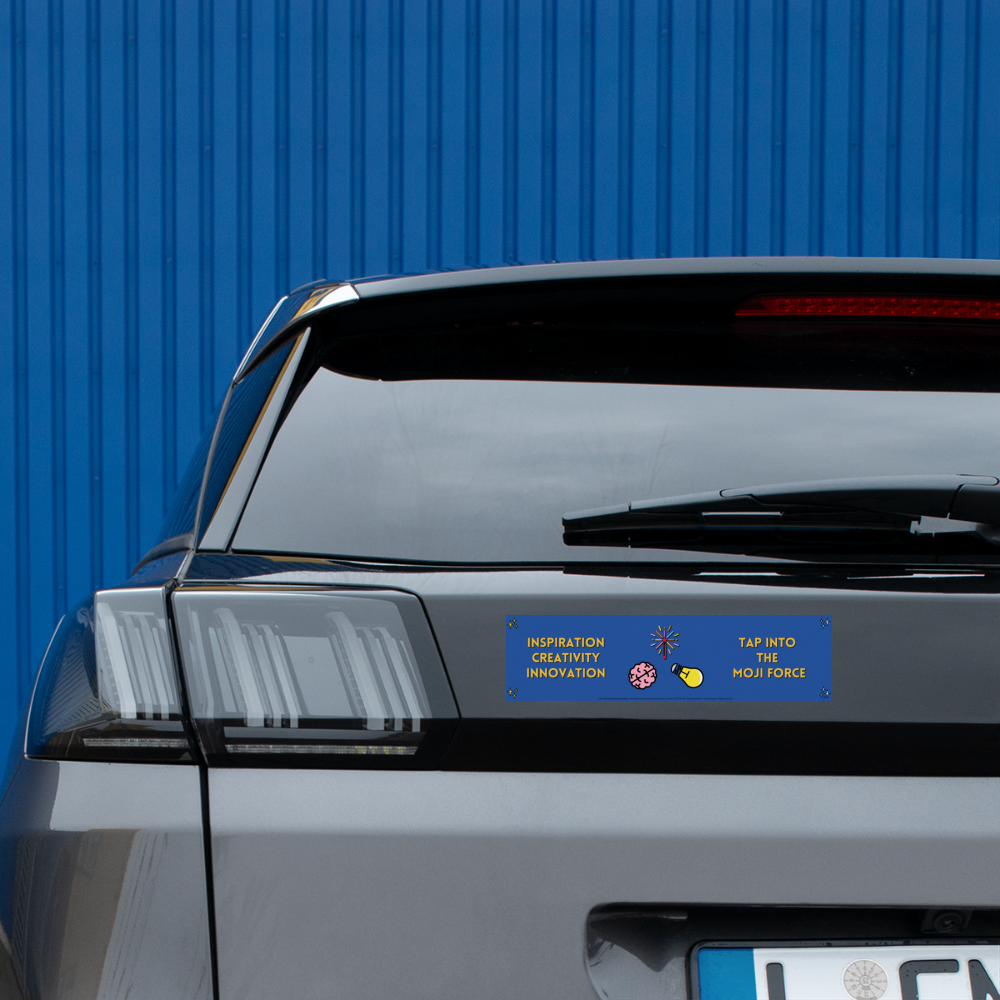 Emoji Expression: Tap into the Moji Force Bumper Sticker - Emoji.Express - white matte