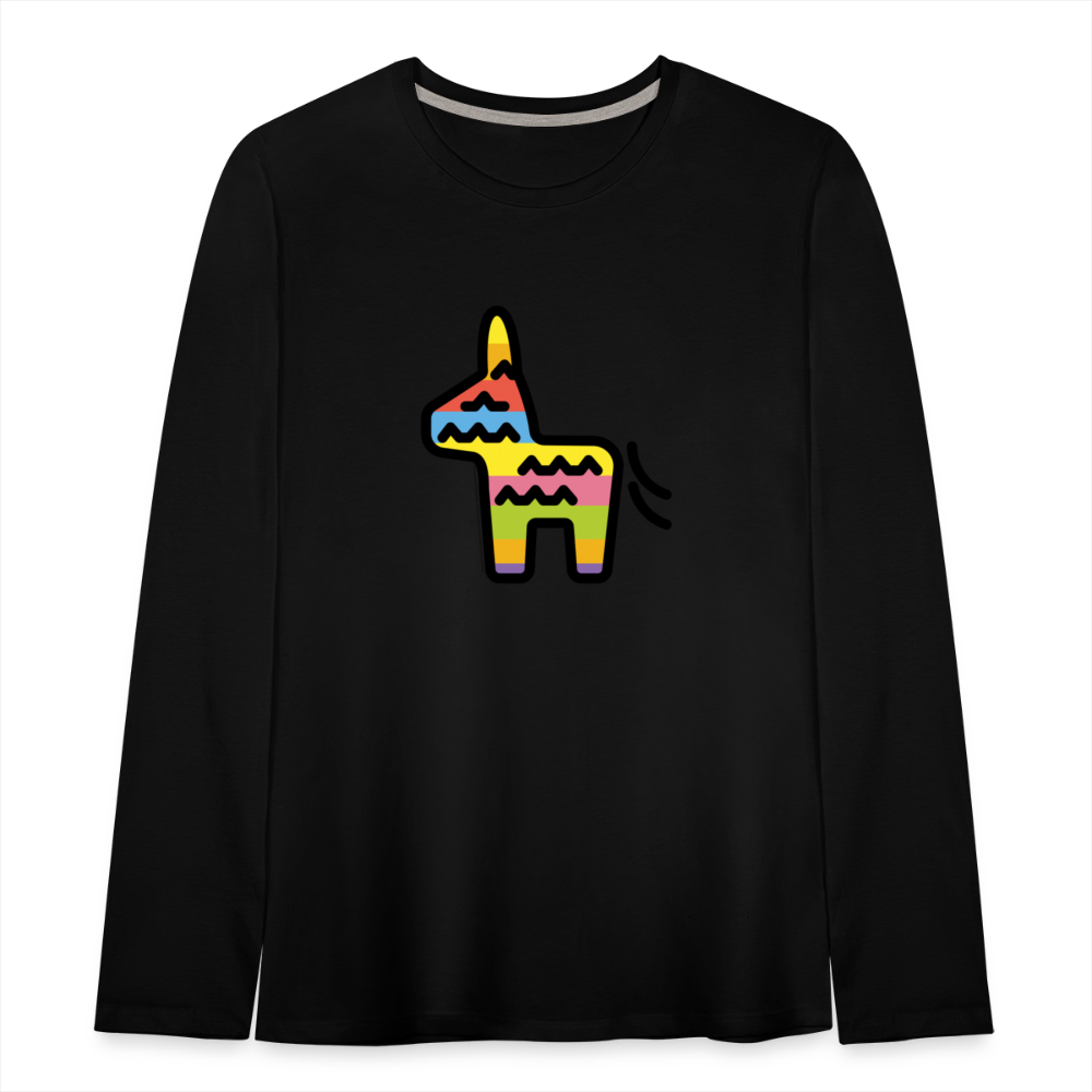 Customizable Piñata Moji Kids' Premium Long Sleeve T-Shirt - Emoji.Express - black