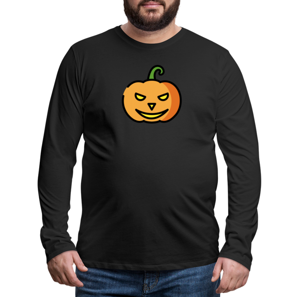 Customizable Jack-o-Lantern Moji Men's Premium Long Sleeve T-Shirt - Emoji.Express - black