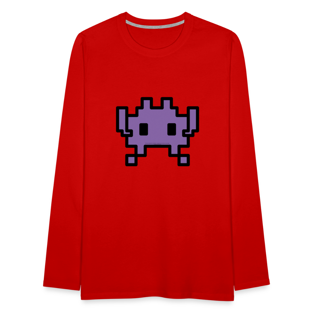 Customizable Alien Monster Moji Men's Premium Long Sleeve T-Shirt - Emoji.Express - red