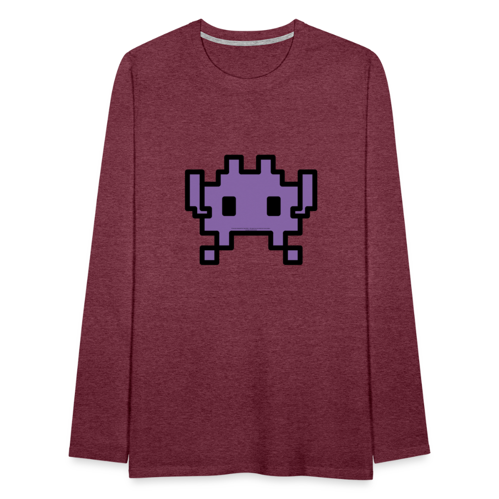 Customizable Alien Monster Moji Men's Premium Long Sleeve T-Shirt - Emoji.Express - heather burgundy