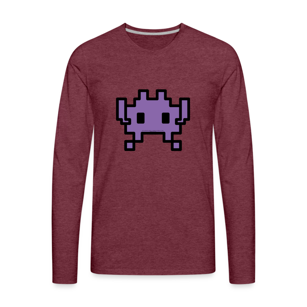 Customizable Alien Monster Moji Men's Premium Long Sleeve T-Shirt - Emoji.Express - heather burgundy