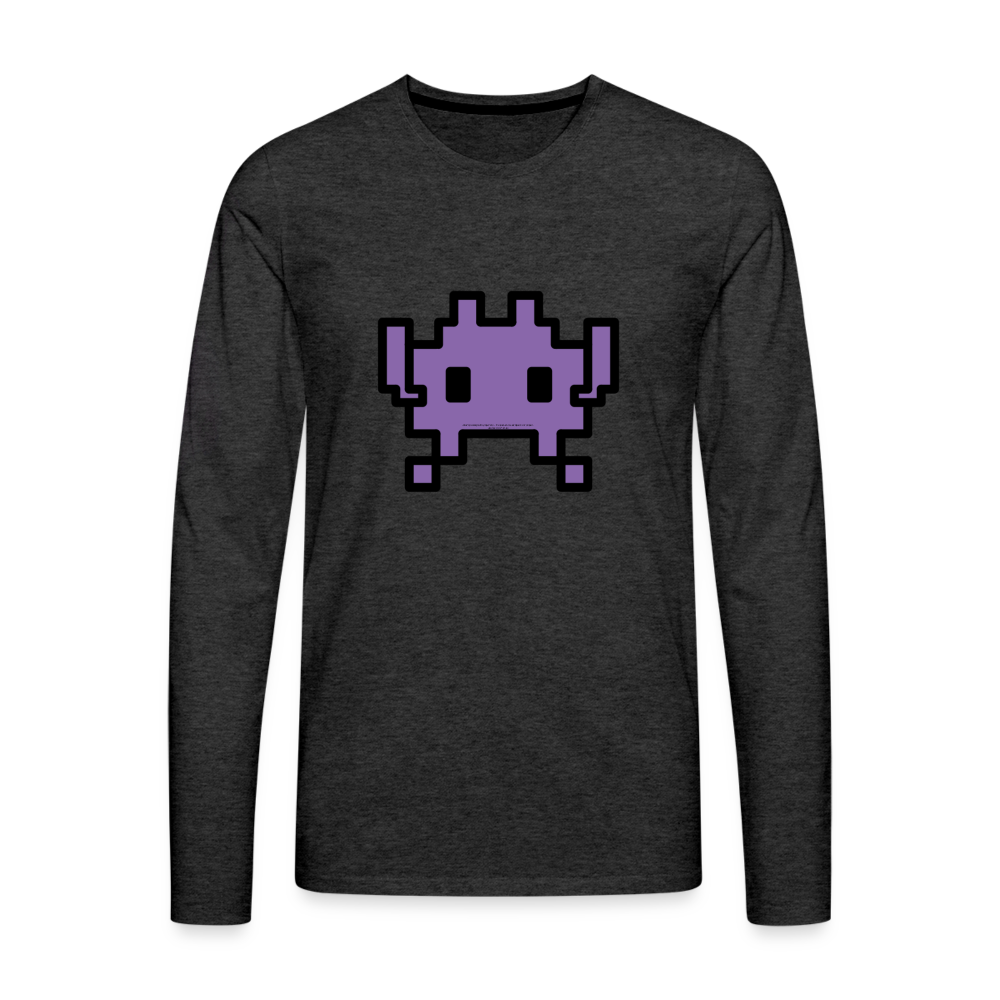 Customizable Alien Monster Moji Men's Premium Long Sleeve T-Shirt - Emoji.Express - charcoal grey