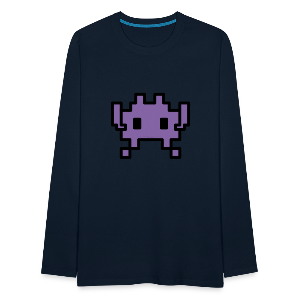 Customizable Alien Monster Moji Men's Premium Long Sleeve T-Shirt - Emoji.Express - deep navy