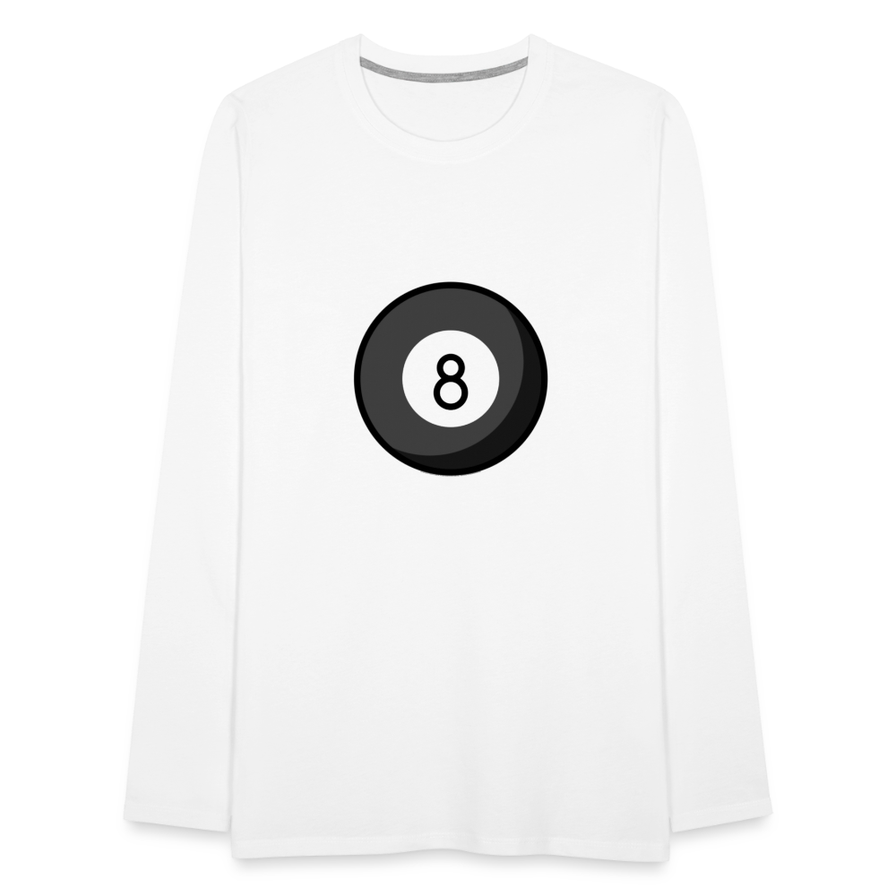 Customizable Eight Ball Moji Men's Premium Long Sleeve T-Shirt - Emoji.Express - white