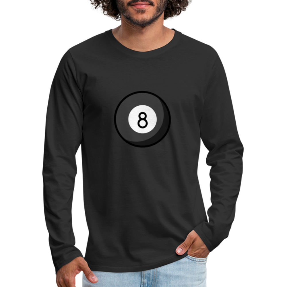 Customizable Eight Ball Moji Men's Premium Long Sleeve T-Shirt - Emoji.Express - black