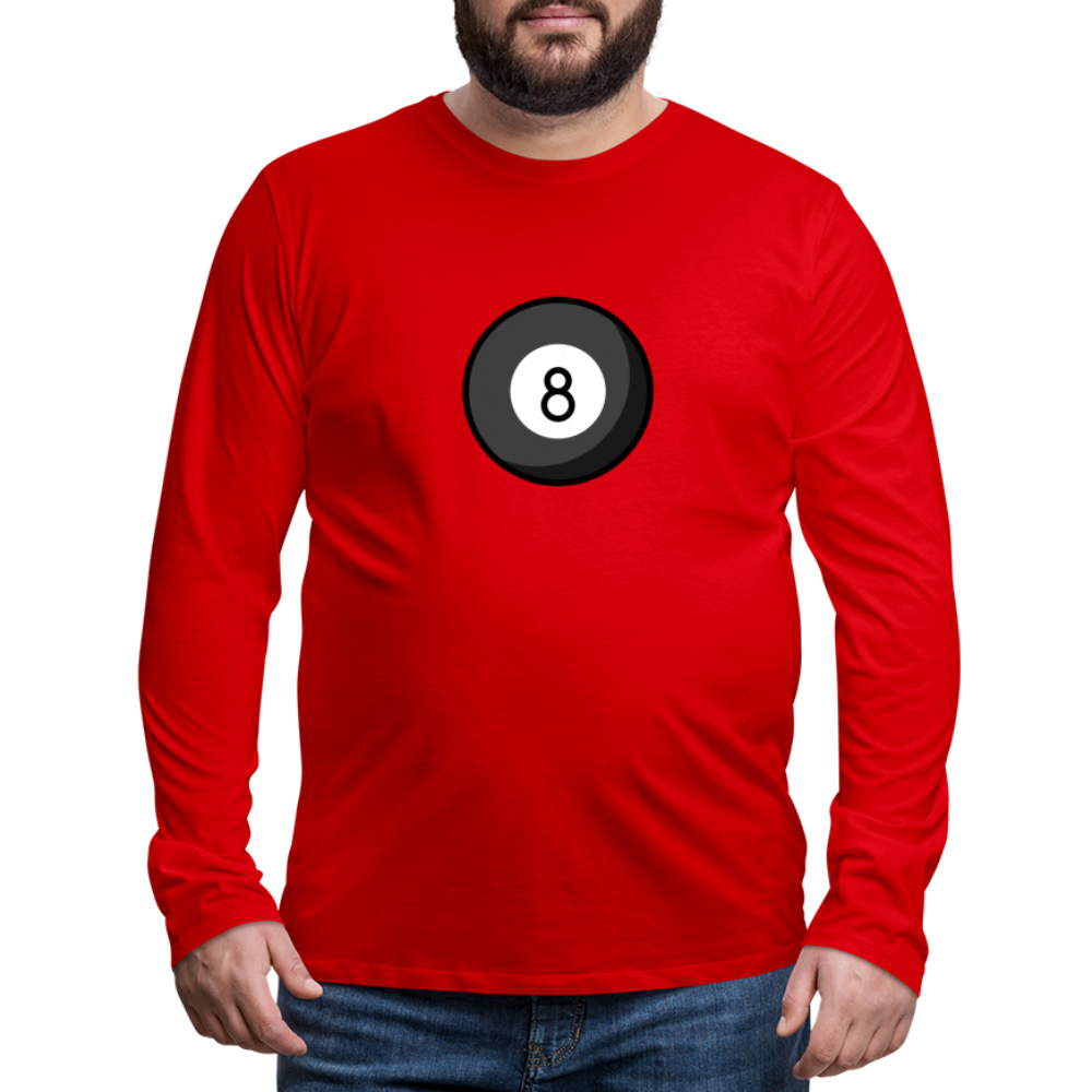 Customizable Eight Ball Moji Men's Premium Long Sleeve T-Shirt - Emoji.Express - red