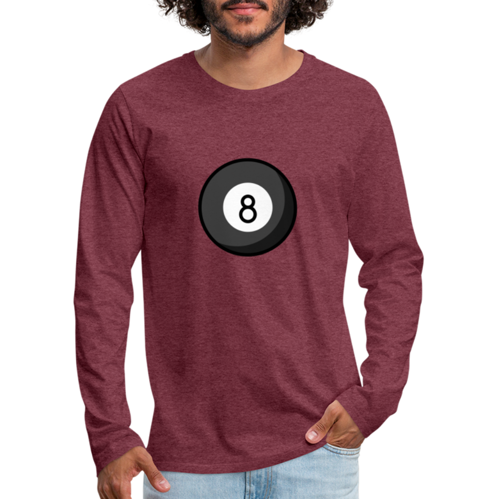 Customizable Eight Ball Moji Men's Premium Long Sleeve T-Shirt - Emoji.Express - heather burgundy