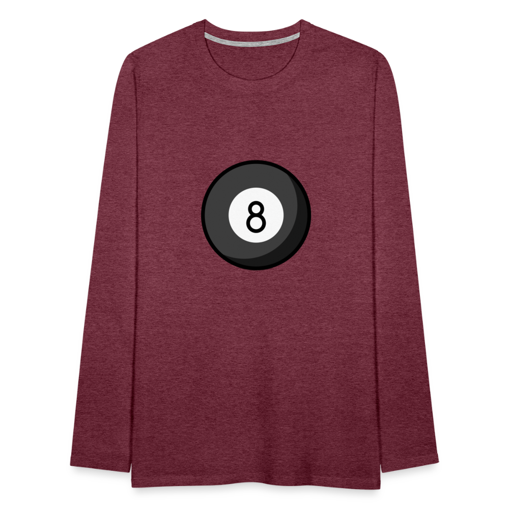 Customizable Eight Ball Moji Men's Premium Long Sleeve T-Shirt - Emoji.Express - heather burgundy