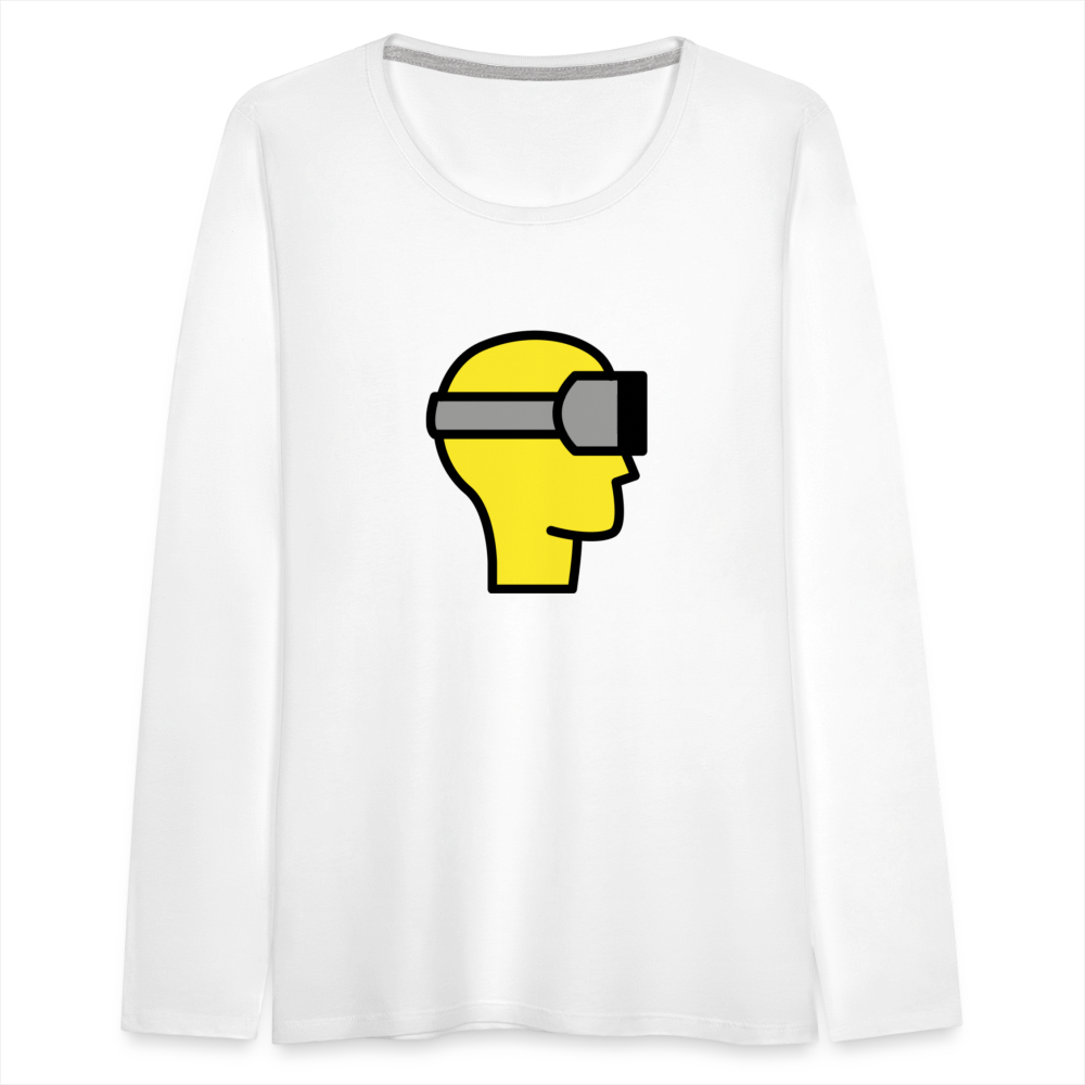 Customizable Virtual Reality Moji Women's Premium Long Sleeve T-Shirt - Emoji.Express - white