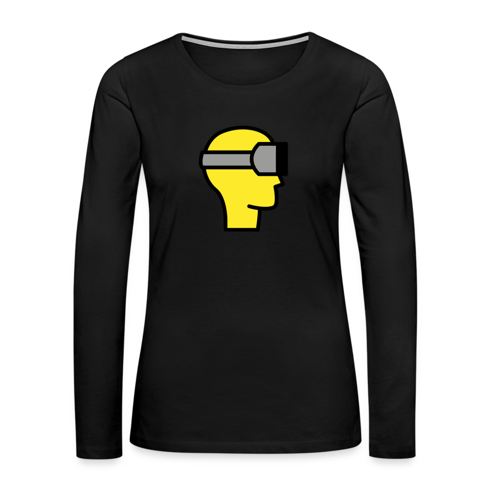 Customizable Virtual Reality Moji Women's Premium Long Sleeve T-Shirt - Emoji.Express - black