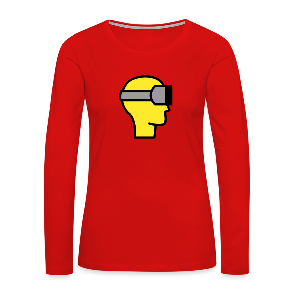 Customizable Virtual Reality Moji Women's Premium Long Sleeve T-Shirt - Emoji.Express - red