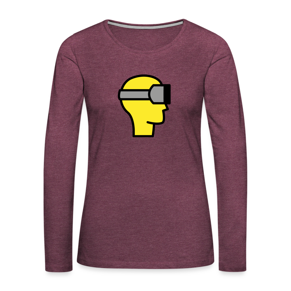 Customizable Virtual Reality Moji Women's Premium Long Sleeve T-Shirt - Emoji.Express - heather burgundy