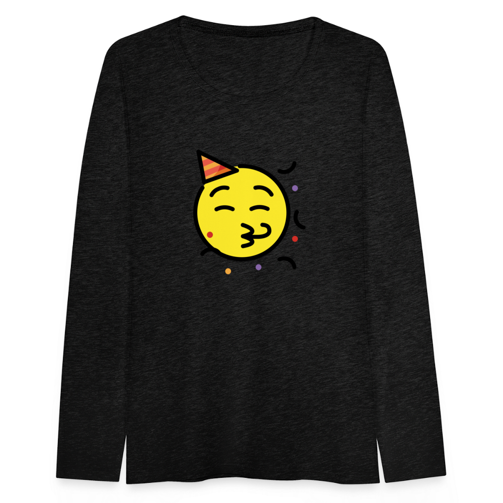 Customizable Party Face Moji Women's Premium Long Sleeve T-Shirt - Emoji.Express - charcoal grey