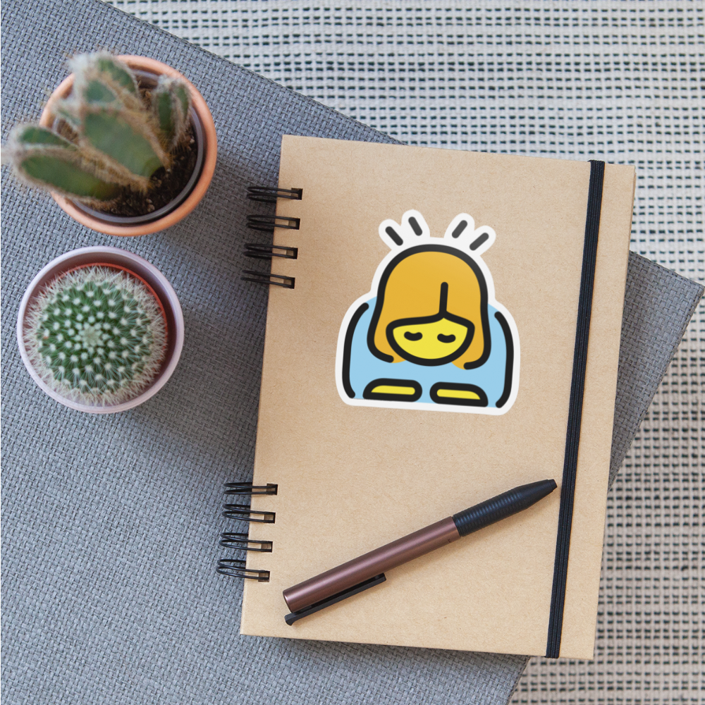 Bowing Woman Moji Sticker - Emoji.Express - white matte