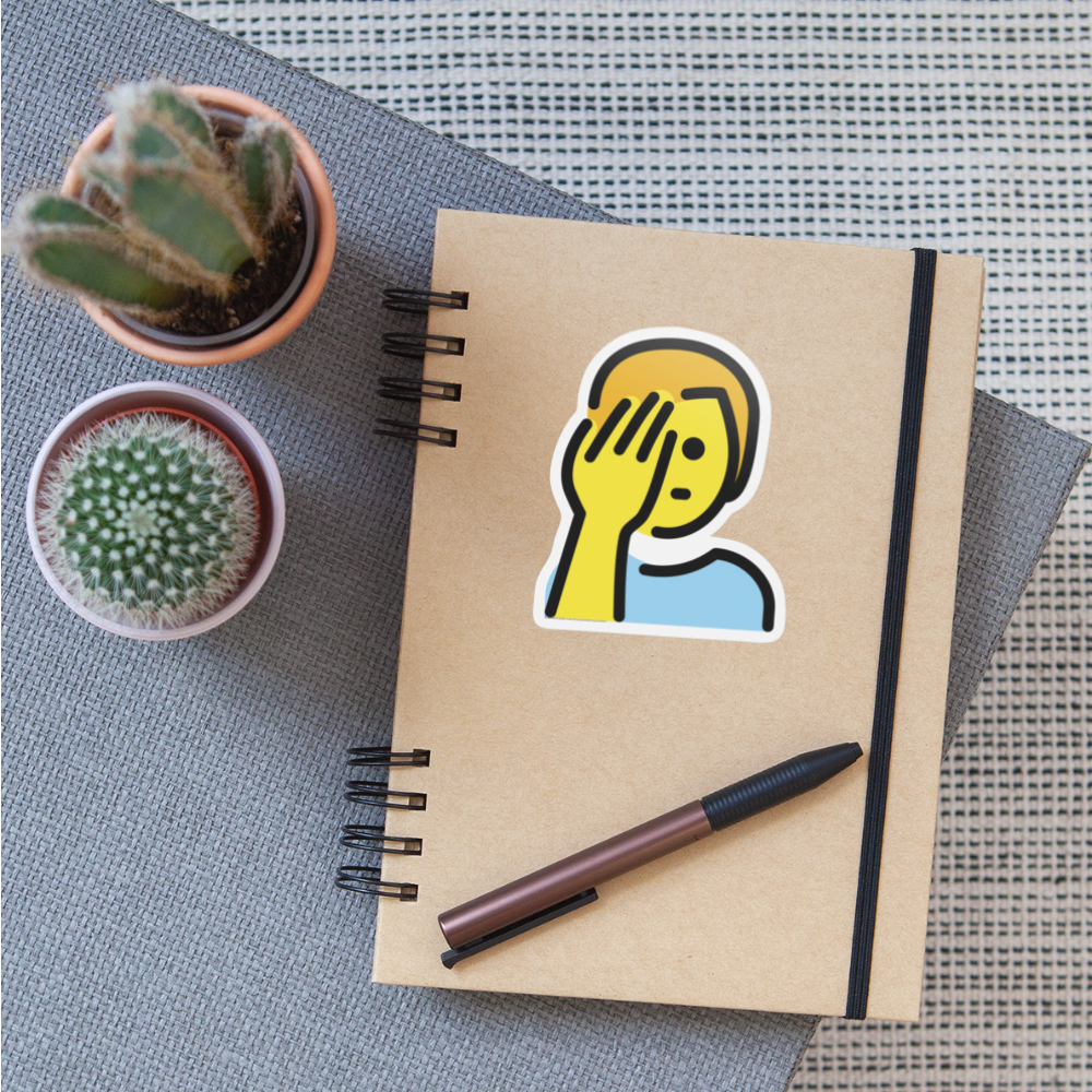 Man FacePalming Moji Sticker - Emoji.Express - white matte