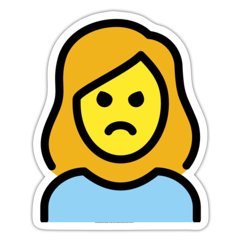 Woman Pouting Moji Sticker - Emoji.Express - white matte
