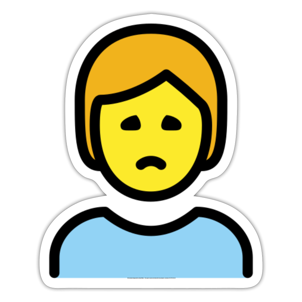 Person Frowning Moji Sticker - Emoji.Express - white matte