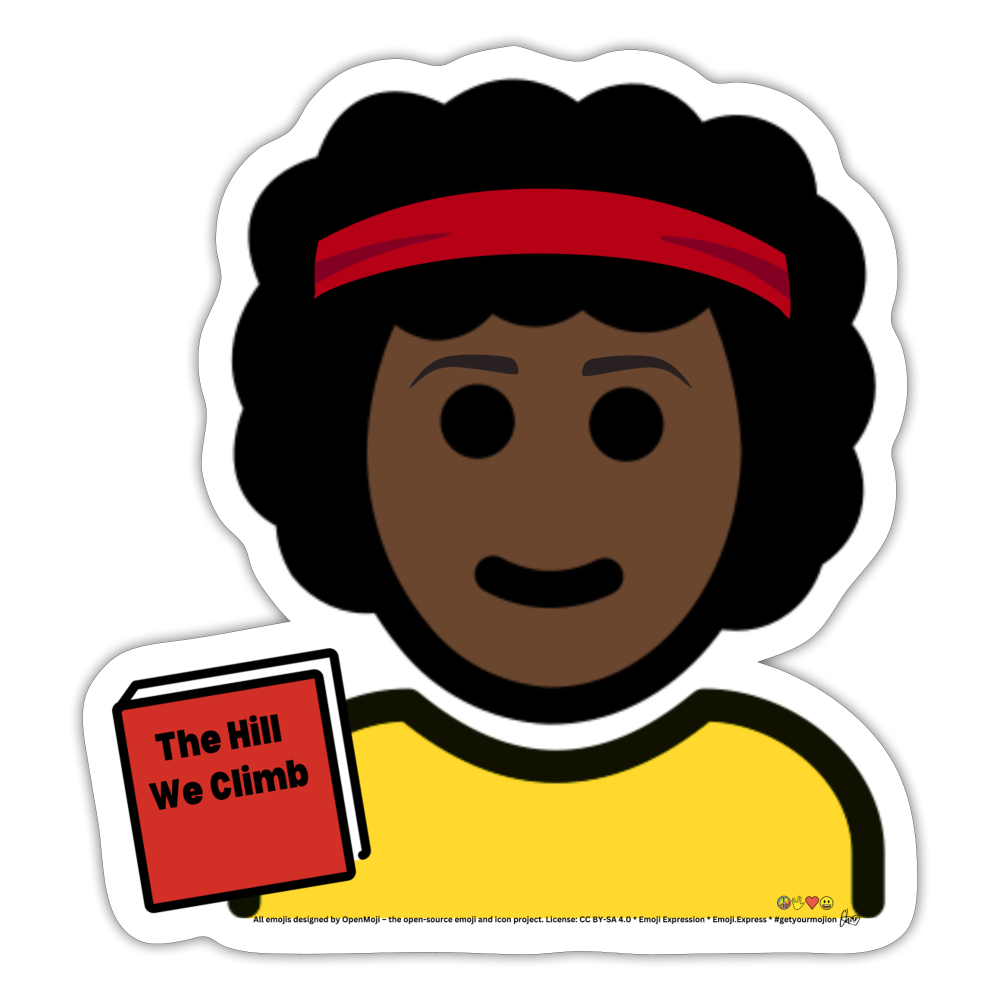 Emoji Expression: Amanda Gorman The Hill We Climb Moji Sticker - Emoji.Express - white matte