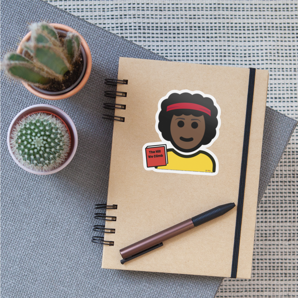 Emoji Expression: Amanda Gorman The Hill We Climb Moji Sticker - Emoji.Express - white matte
