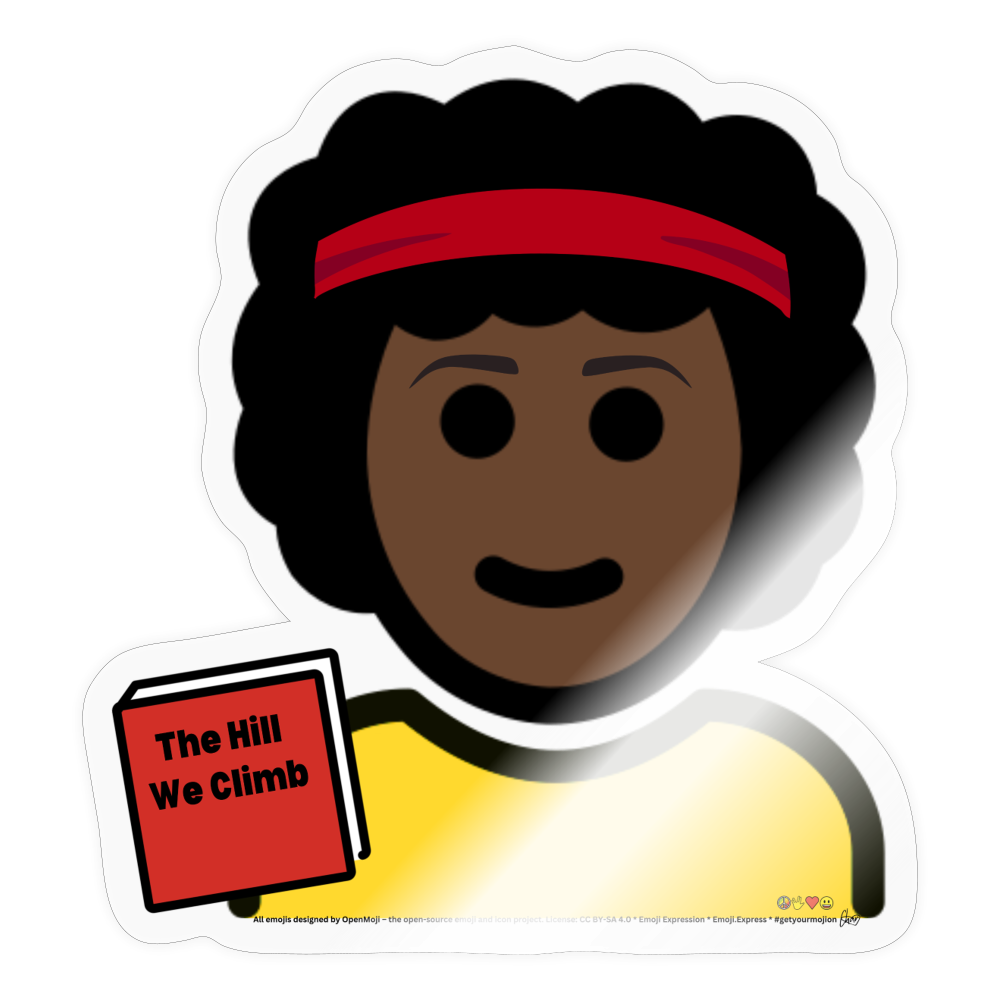 Emoji Expression: Amanda Gorman The Hill We Climb Moji Sticker - Emoji.Express - transparent glossy