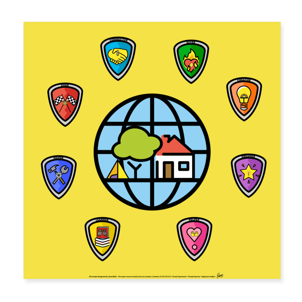 Emoji Expression: Everybody Wants to Change the World (Yellow) Poster 8x8 - Emoji.Express - white