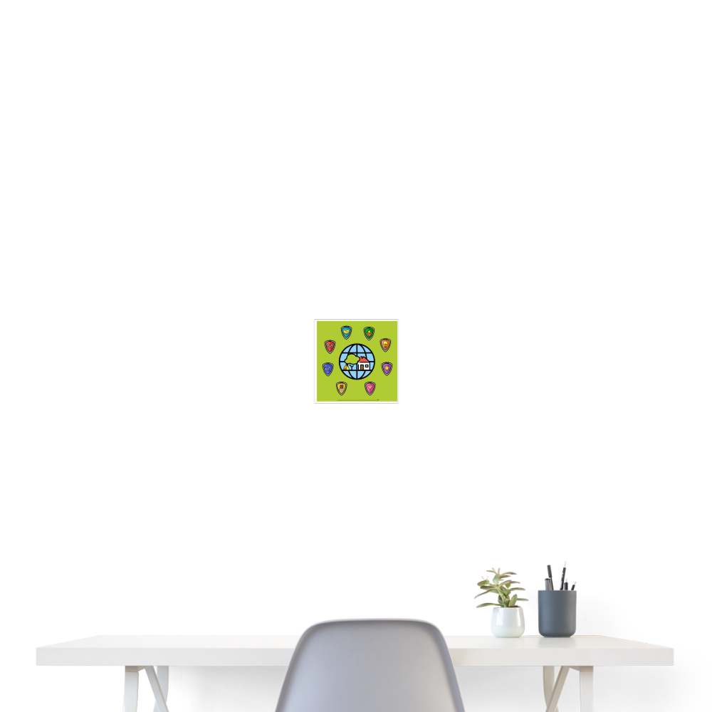 Emoji Expression: Everybody Wants to Change the World (Green) Poster 8x8 - Emoji.Express - white
