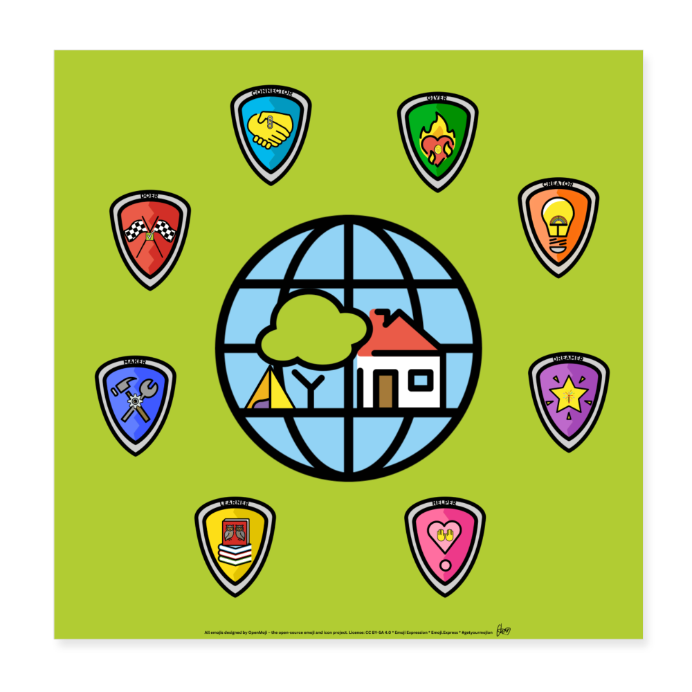 Emoji Expression: Everybody Wants to Change the World (Green) Poster 8x8 - Emoji.Express - white