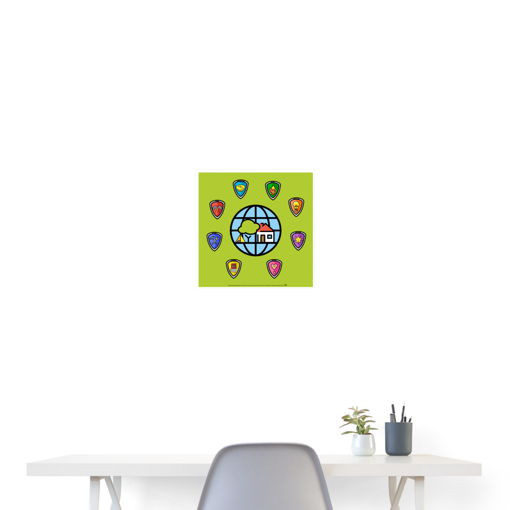 Emoji Expression: Everybody Wants to Change the World (Green) Poster 16x16 - Emoji.Express - white