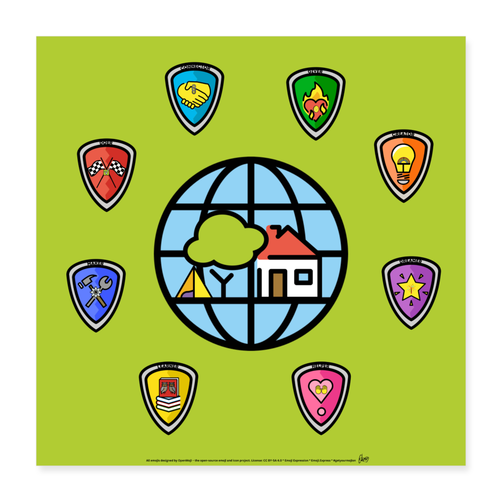 Emoji Expression: Everybody Wants to Change the World (Green) Poster 16x16 - Emoji.Express - white
