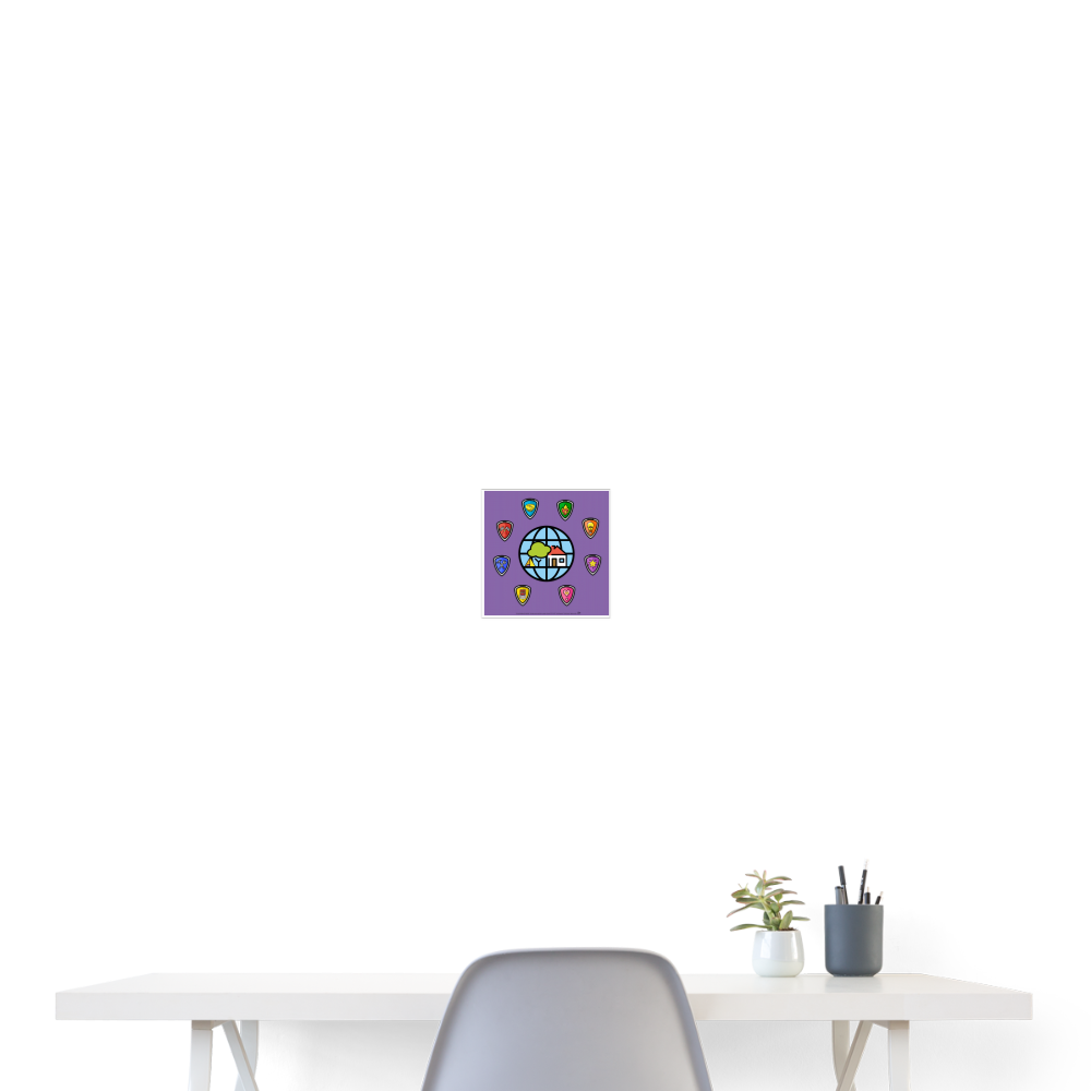 Emoji Expression: Everybody Wants to Change the World (Purple) Poster 8x8 - Emoji.Express - white