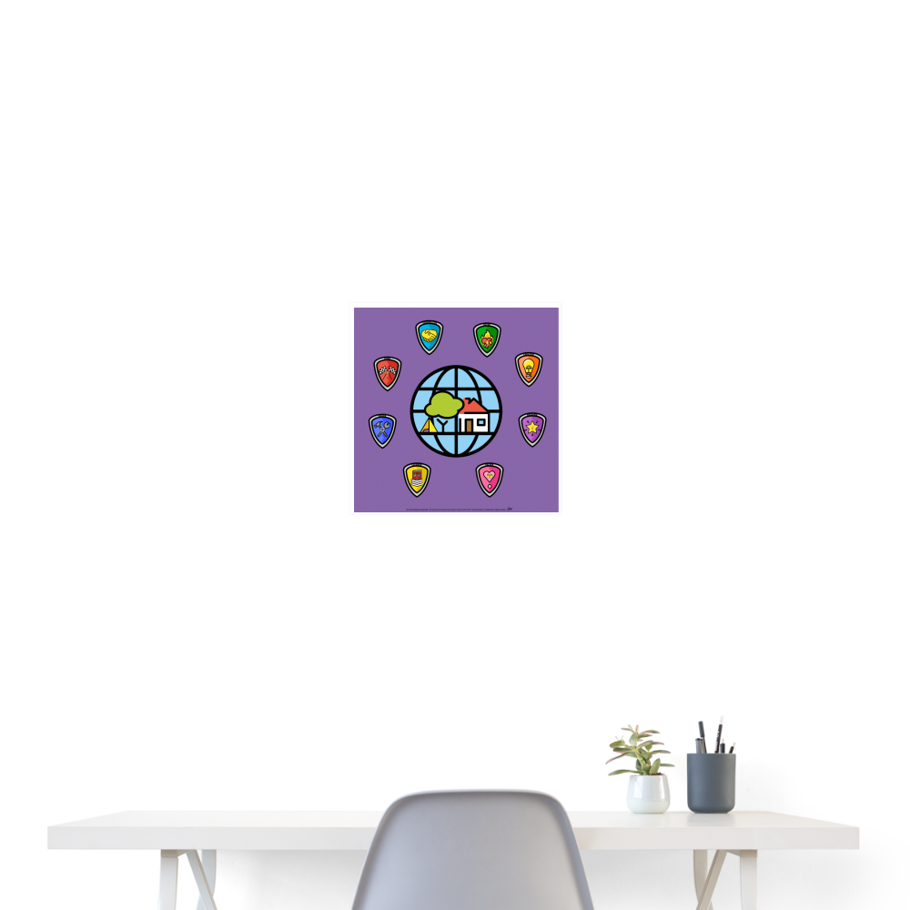Emoji Expression: Everybody Wants to Change the World (Purple) Poster 16x16 - Emoji.Express - white