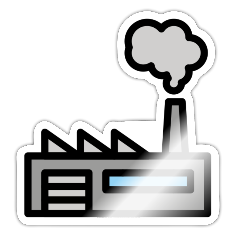 Exhaust Gases Factory Moji Sticker - Emoji.Express - white glossy