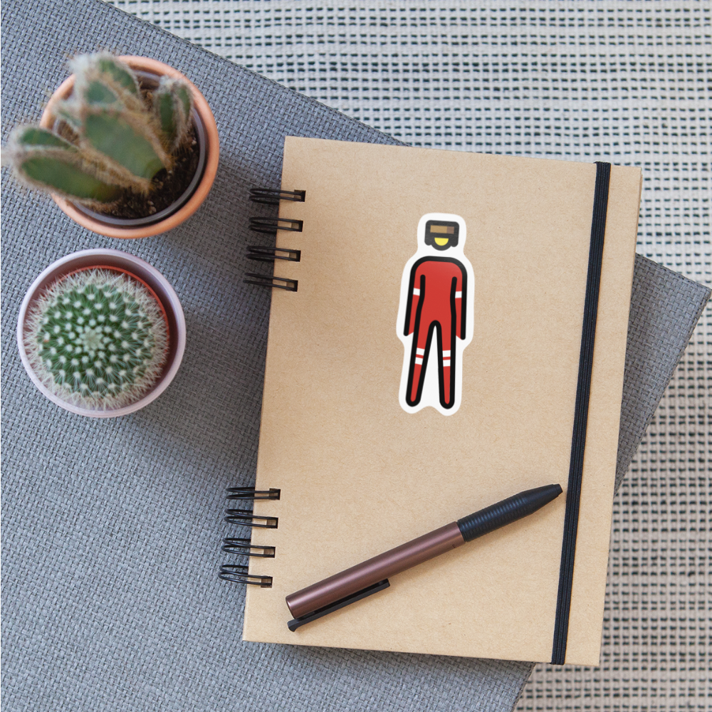 Polar Explorer Woman Moji Sticker - Emoji.Express - white glossy
