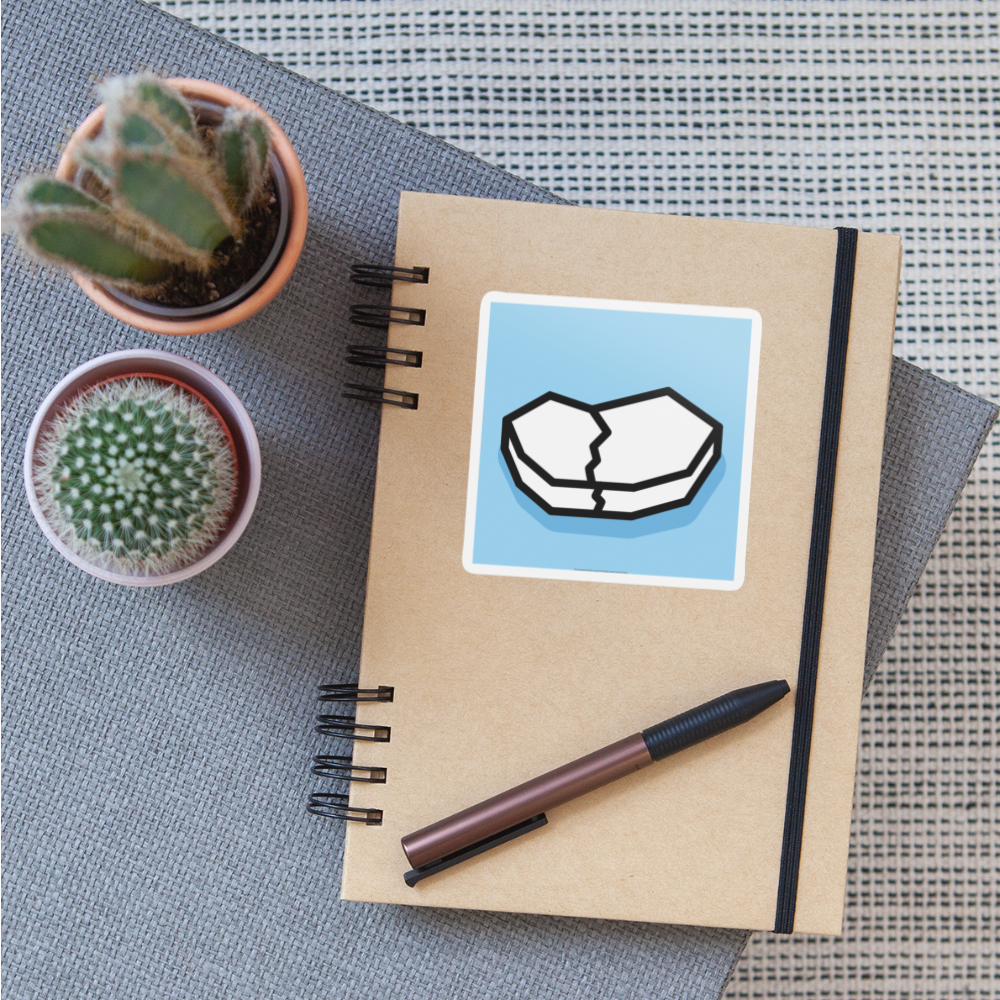 Floating Ice Broken Moji Sticker - Emoji.Express - white matte