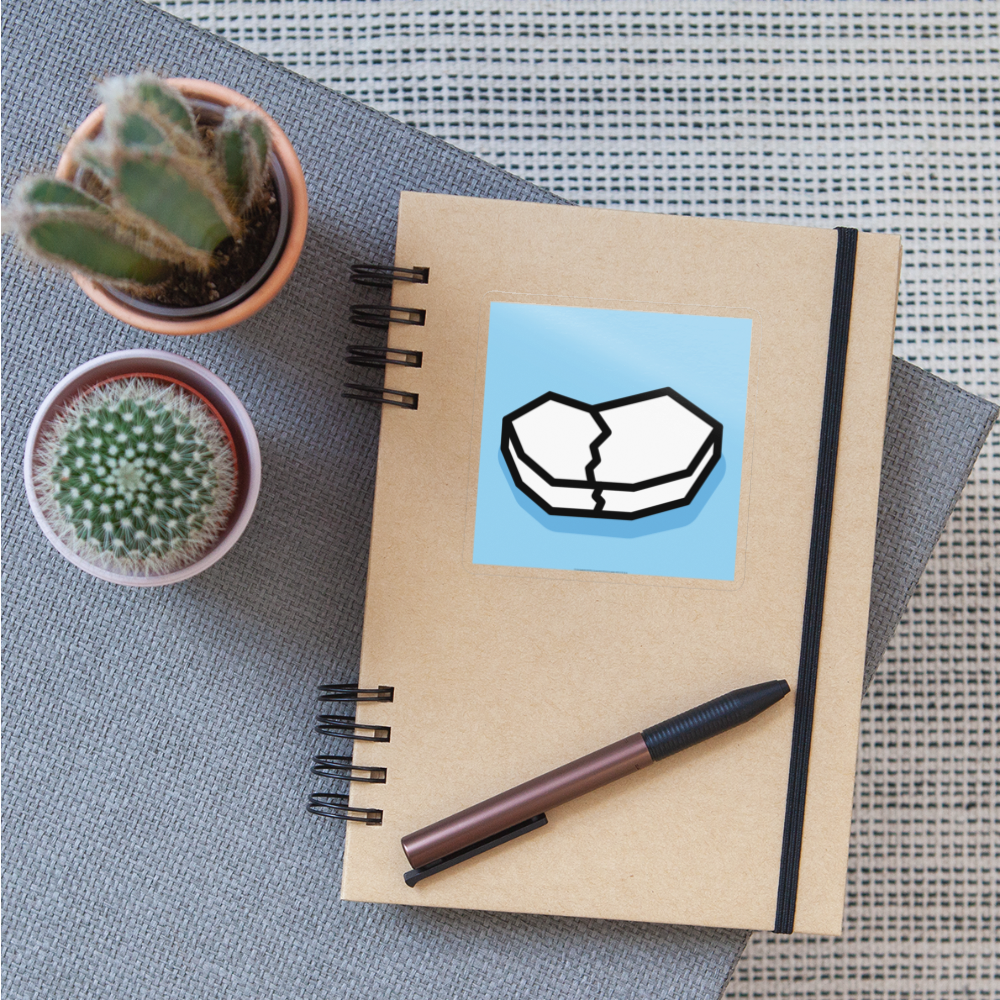 Floating Ice Broken Moji Sticker - Emoji.Express - transparent glossy