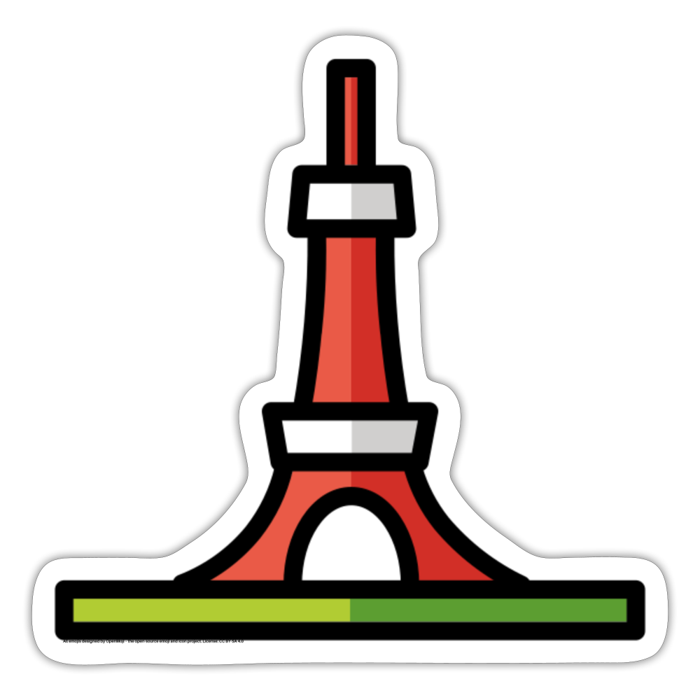 Tokoyo Tower Moji Sticker - Emoji.Express - white matte