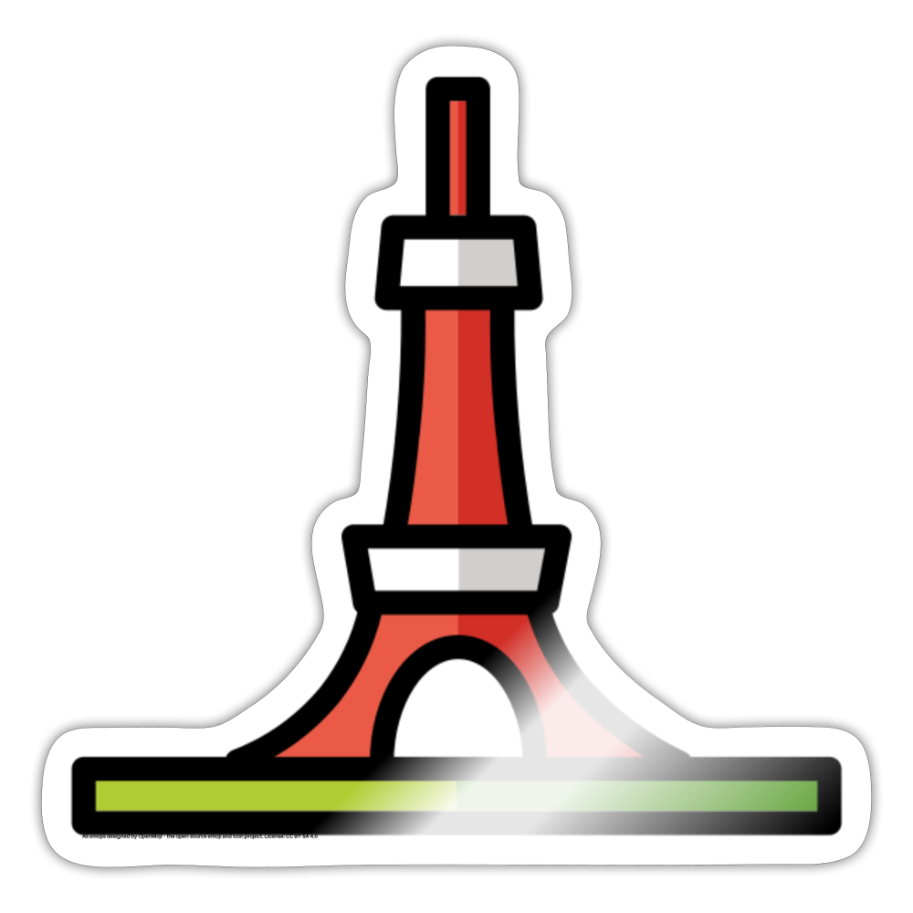 Tokoyo Tower Moji Sticker - Emoji.Express - white glossy