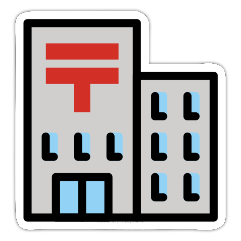Japanese Post Office Moji Sticker - Emoji.Express - white matte