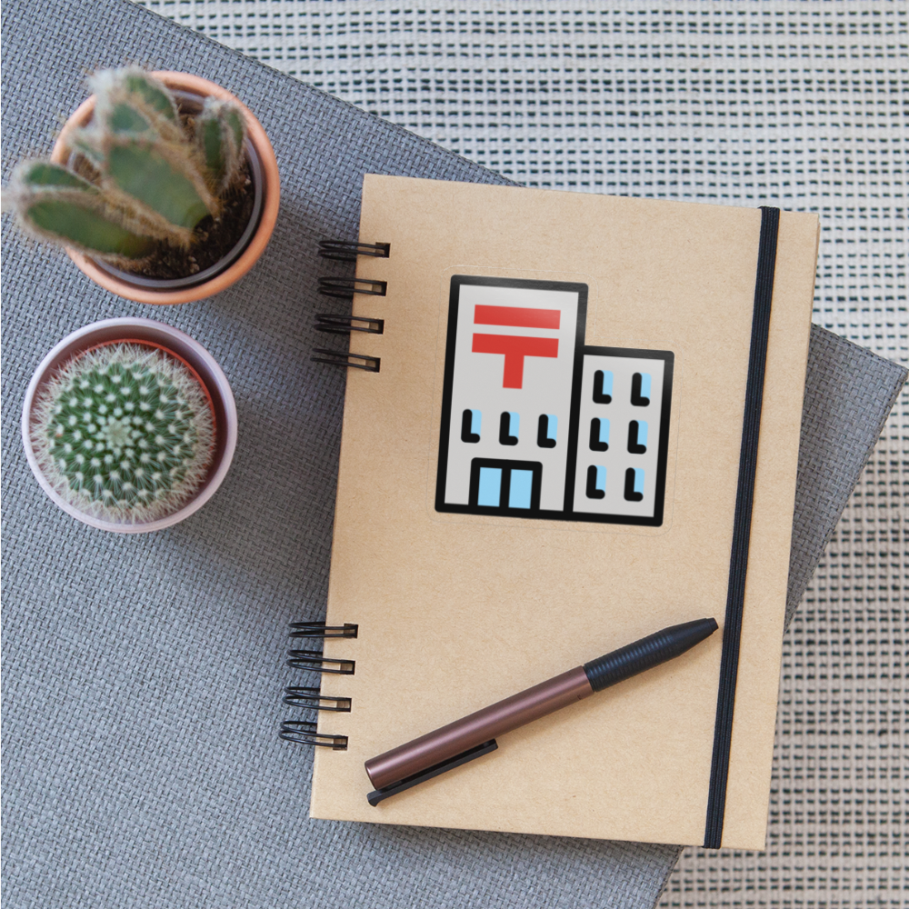 Japanese Post Office Moji Sticker - Emoji.Express - transparent glossy