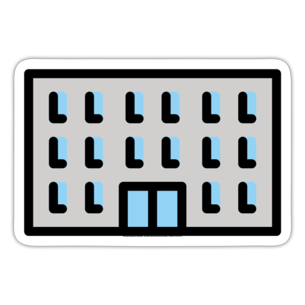 Office Building Moji Sticker - Emoji.Express - white matte