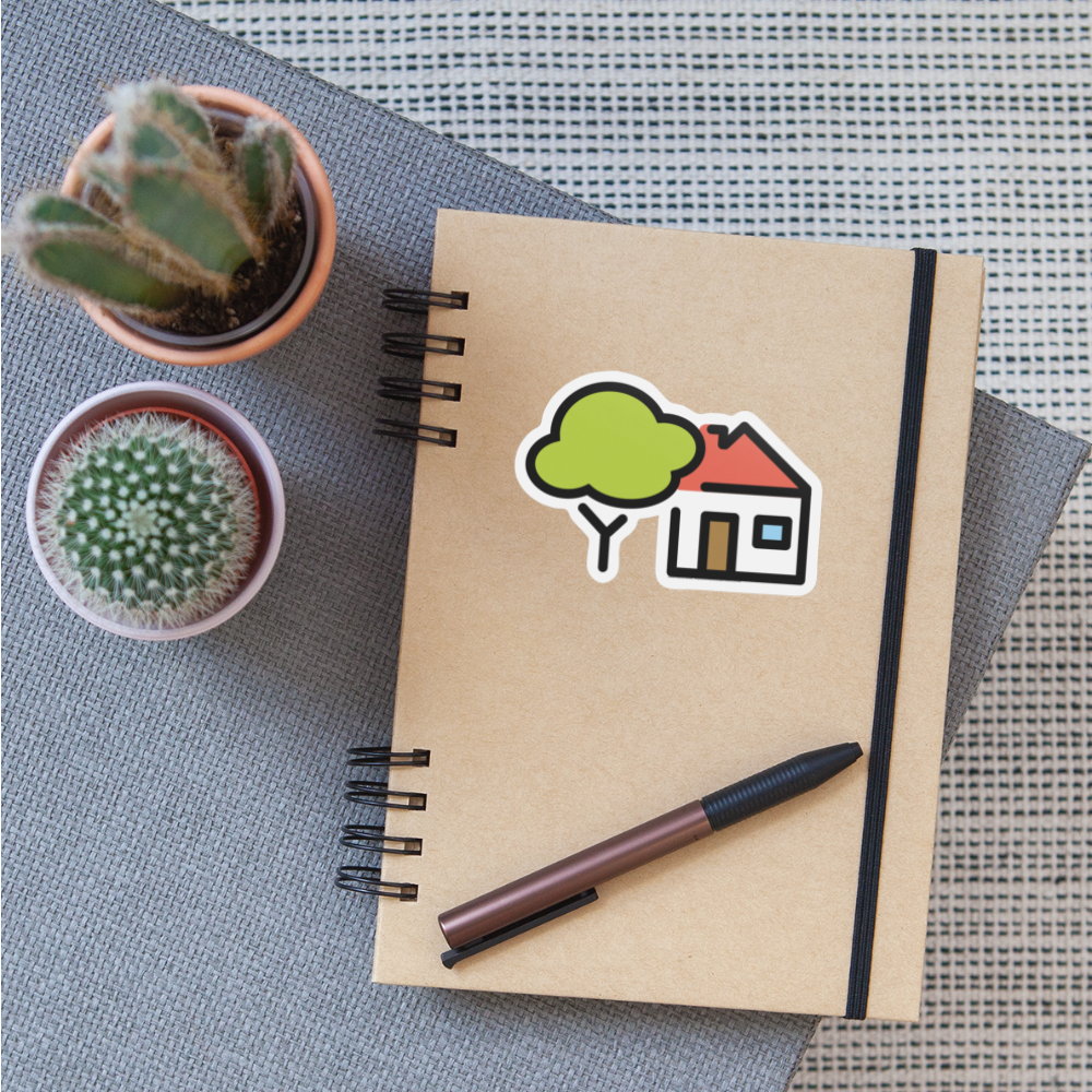 House with Garden Moji Sticker - Emoji.Express - white matte