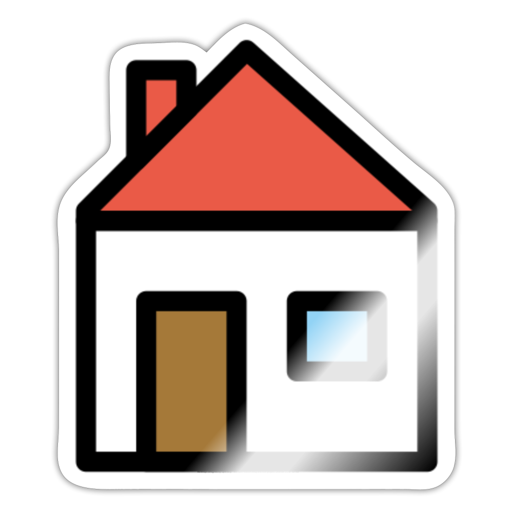 House Moji Sticker - Emoji.Express - white glossy