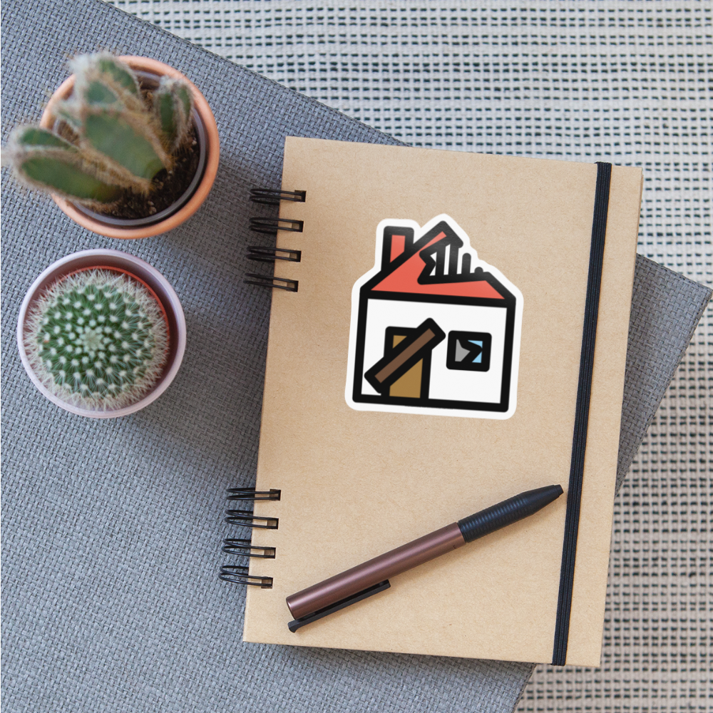 Derelict House Moji Sticker - Emoji.Express - white glossy