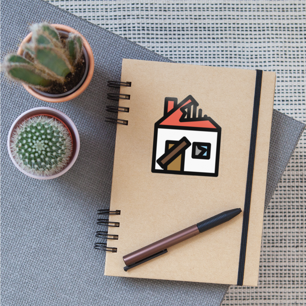 Derelict House Moji Sticker - Emoji.Express - transparent glossy