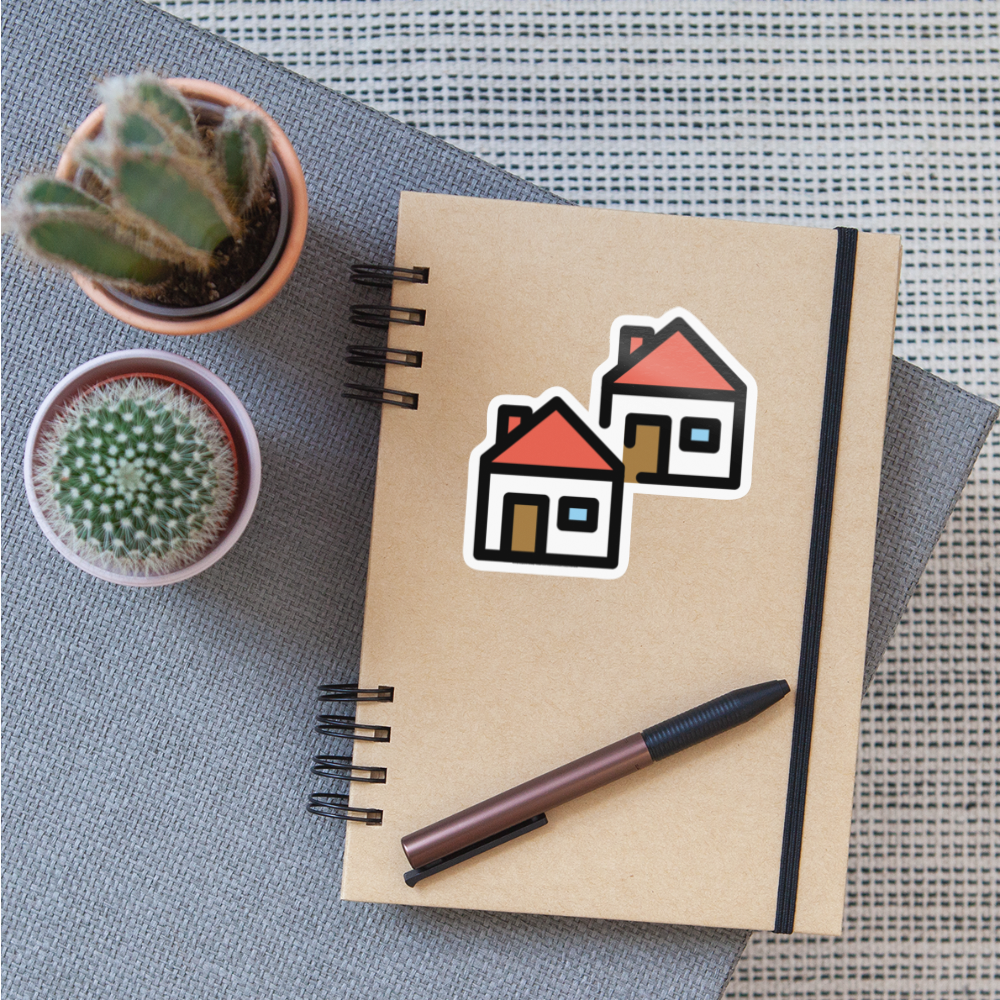 Houses Moji Sticker - Emoji.Express - white glossy
