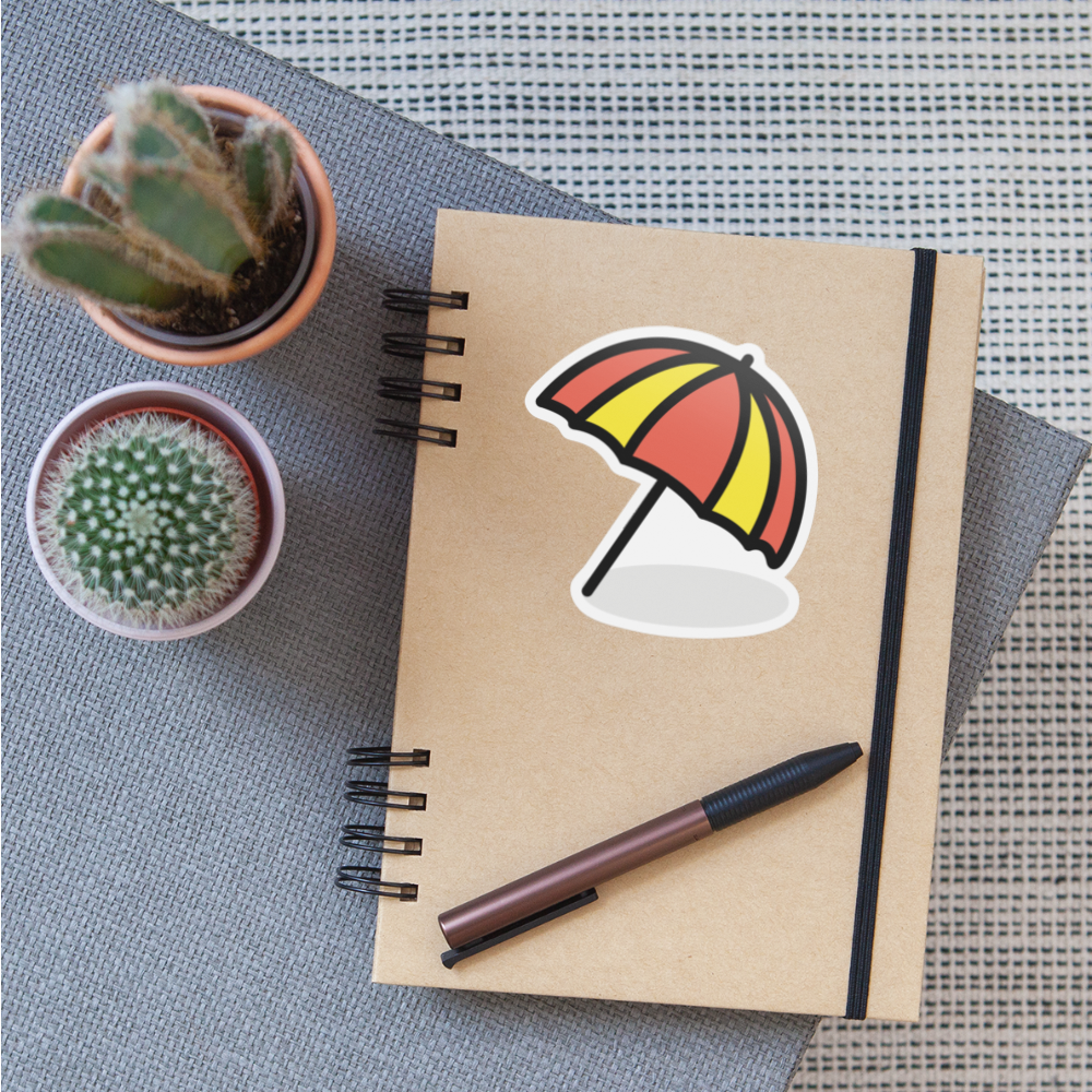 Umbrella on Ground Moji Sticker - Emoji.Express - white matte
